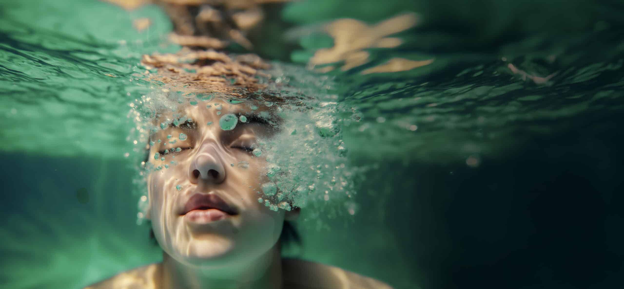 Person taucht aus dem Wasser auf – Sinnbild für Aufatmen und Neuanfang
